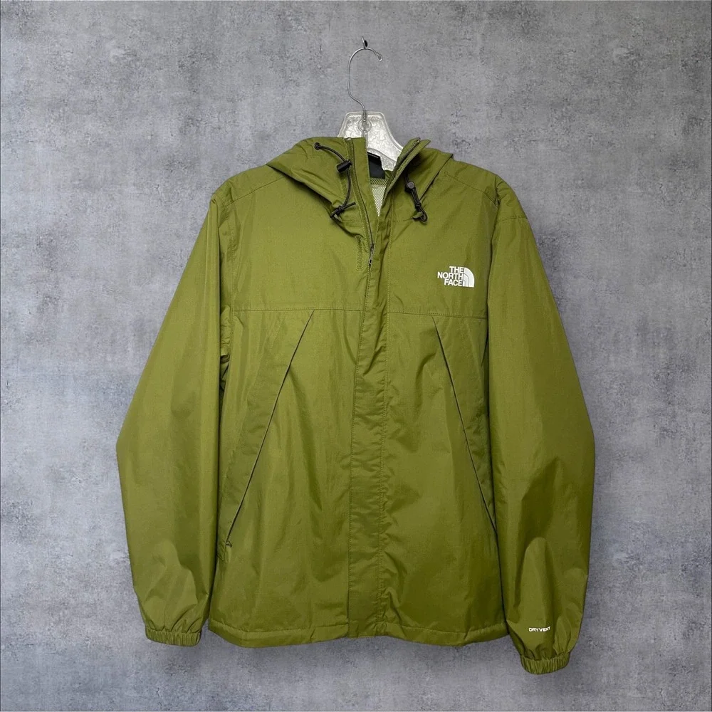 North Face Olive Green Antora Waterproof DryVent Shell Jacket Mens S Alpine